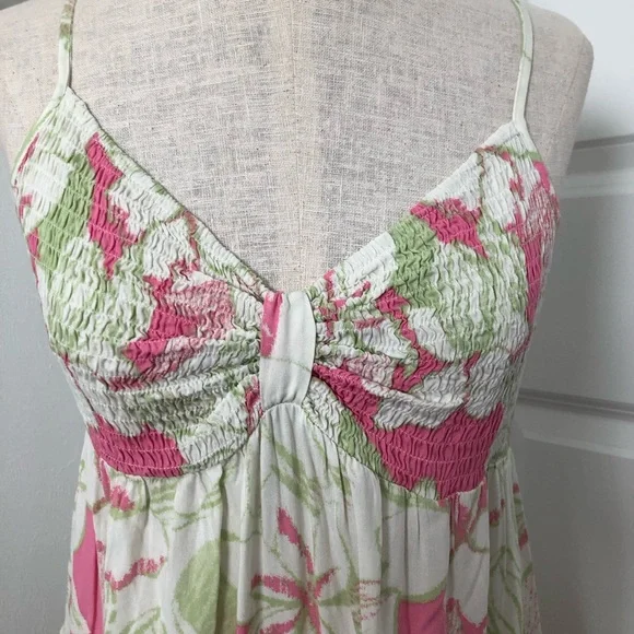Promesa Floral Pink and Green Skort Sundress - Picture 4 of 6